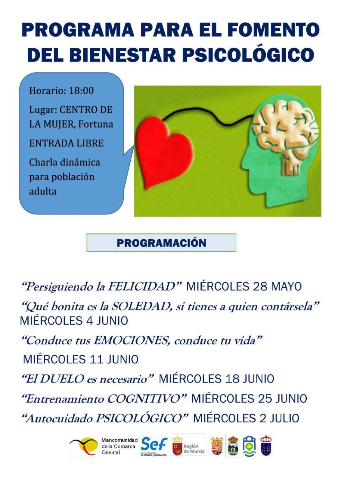 PROGRAMA PARA EL FOMENTO DEL BIENESTAR PSICOLÓGICO PROGRAMA PARA EL FOMENTO DEL BIENESTAR PSICOLÓGICO
