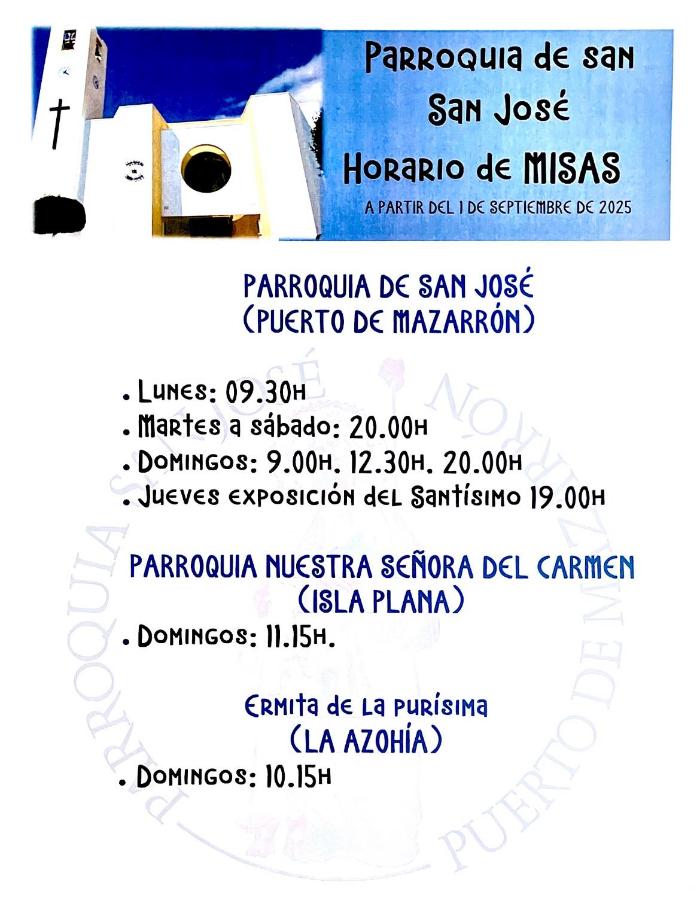 Horario de Misas Parroquia del Puerto de Mazarrón Horario de Misas Parroquia del Puerto de Mazarrón