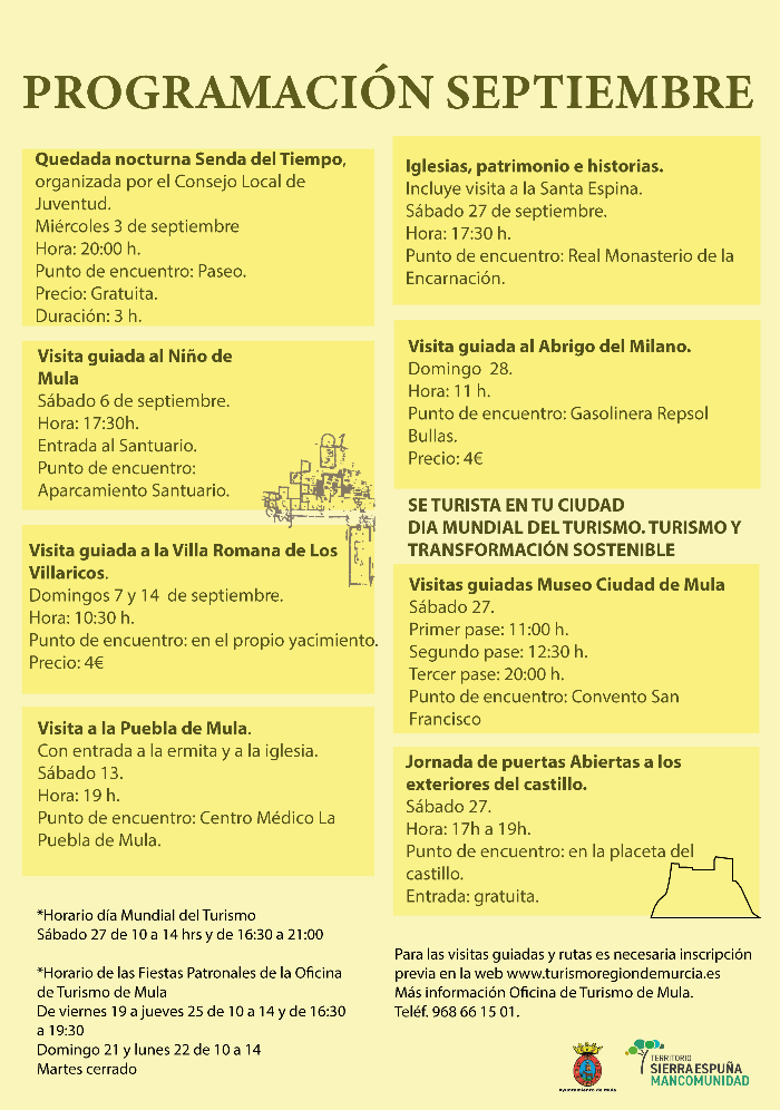 PROGRA VISITAS GUIADAS SEPTIEMBRE MULA