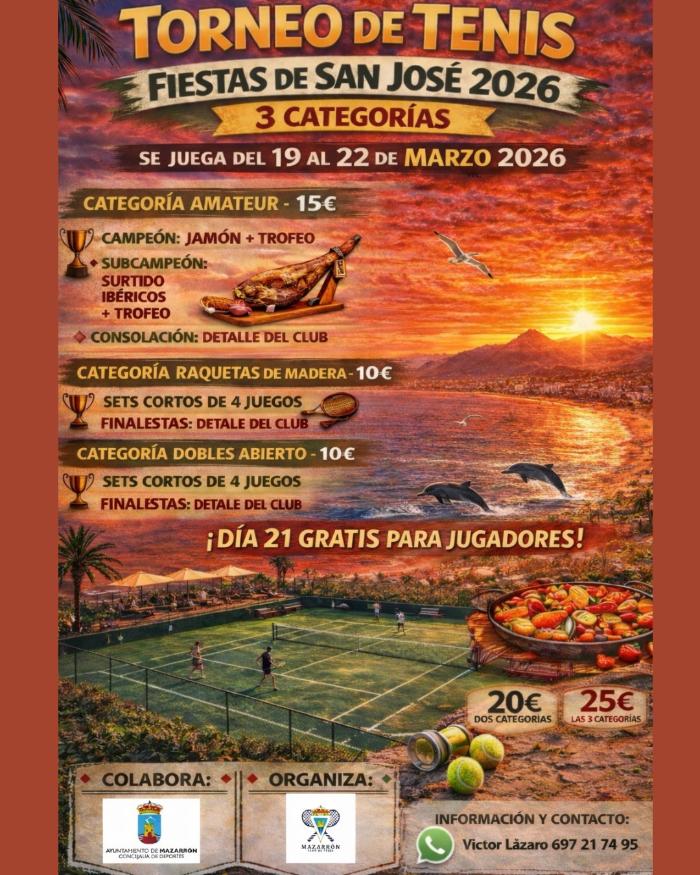 Torneo de tenis. Fiestas de san jos� 2026