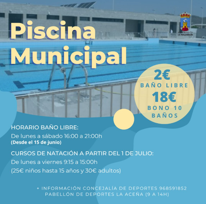  piscina municipal de Mazarr�n. temporada de verano 2026