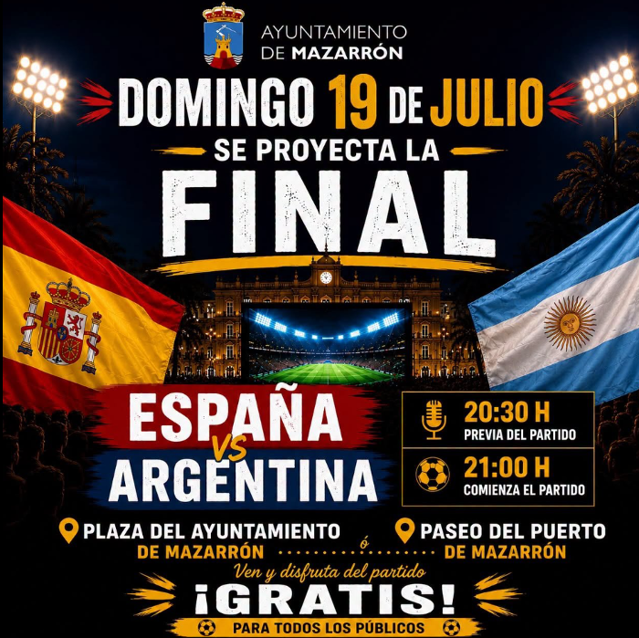 Pantalla gigante para ver la Final del mundial  Espa�a vs argentina 