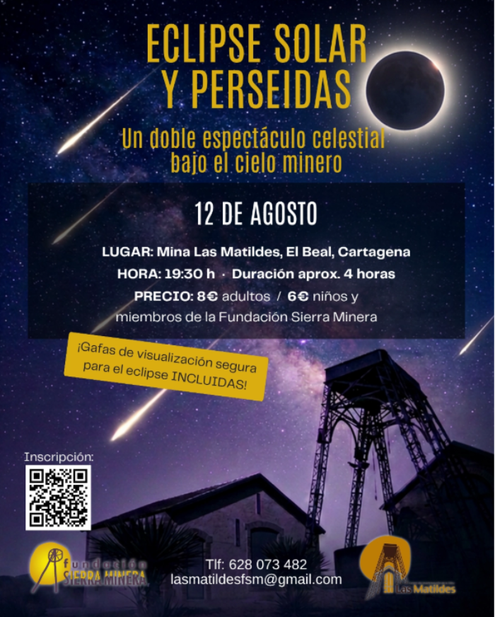 Eclipse solar y perseidas: un doble espect�culo celestial bajo el cielo minero