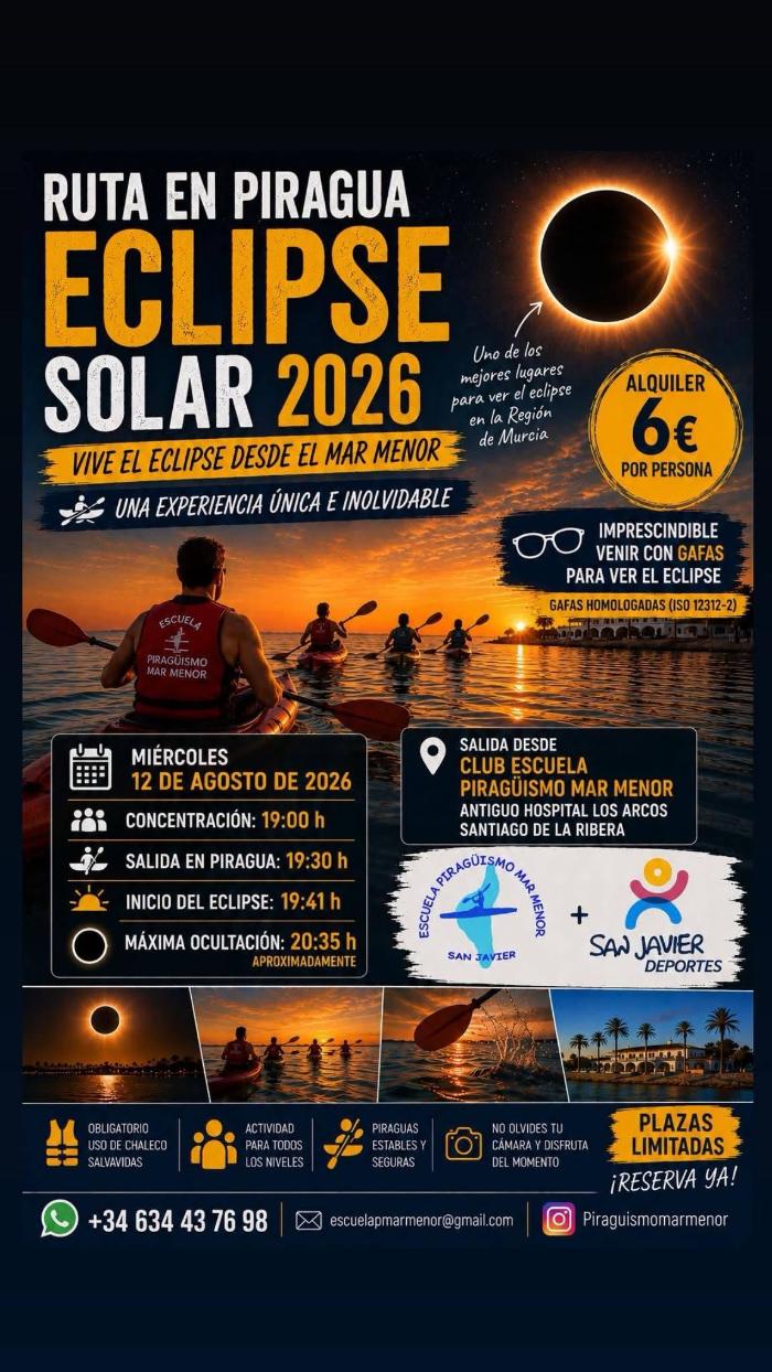 Ruta en pirag�a eclipse solar 2026