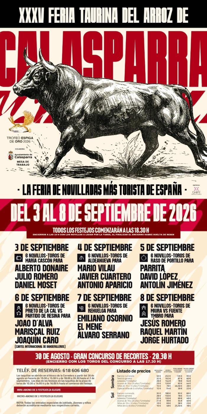 XxXV feria taurina del arroz de Calasparra