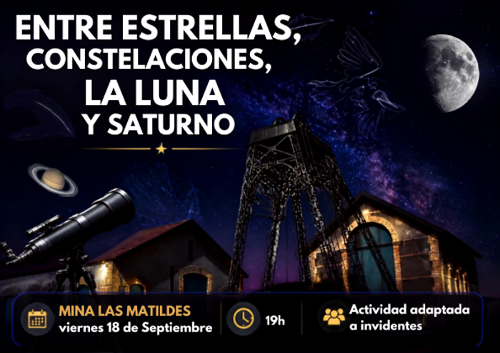 Entre estrellas, constelaciones, la luna y saturno