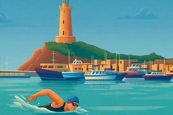 V Vuelta al <br>faro a nado<br> en Mazarr�n